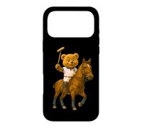 Custodia per iPhone 17 Pro Max Cool Teddy Bear Playing Horse Polo Game Illustration Graphic