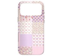 Custodia per iPhone 17 Pro Max Coquette Floral Patchwork Quilt Pink Aesthetic Vintage