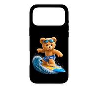 Custodia per iPhone 17 Pro Max Coraggioso orsacchiotto cavalcando le onde tavola da surf Shapes Mania