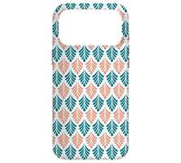 Custodia per iPhone 17 Pro Max Coral Teal Orange Leaves Petal Vintage Botanical Pattern