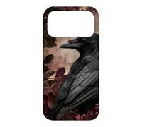 Custodia per iPhone 17 Pro Max Corvo gotico e fiori botanici scuri