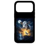Custodia per iPhone 17 Pro Max Cow Howling to The Moon Vintage Funny Cow