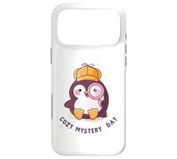 Custodia per iPhone 17 Pro Max Cozy Mystery Day Penguin Sleuth che rileva per indizi criminali