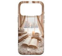 Custodia per iPhone 17 Pro Max Cozy Winter Haven Scene con finestra innevata e amante dei libri festivi