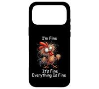 Custodia per iPhone 17 Pro Max Crazy Chicken I'm Fine It's Fine Everything Is Fine
