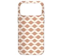 Custodia per iPhone 17 Pro Max Cream Beige Brown Geometric Wavy Rounded Line Pattern