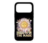 Custodia per iPhone 17 Pro Max Credere nel magico sole fungo Boho Hippie Art