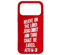 Custodia per iPhone 17 Pro Max Credi nel Signore Gesù Cristo Sarai salvato Atti 16