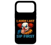 Custodia per iPhone 17 Pro Max Creepy Clown Coffee Meme - Ridere l"ultimo sorso prima