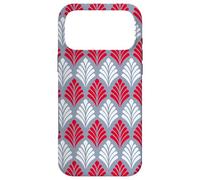 Custodia per iPhone 17 Pro Max Crimson Red Gray Leaf Wing-like Feather Geometric Pattern