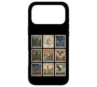 Custodia per iPhone 17 Pro Max Cryptid Stamp Set Bigfoot Yeti Mothman Legendary Creatures
