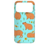 Custodia per iPhone 17 Pro Max Cute Capybara with Sunflowers Girly Pattern for Capy Lovers
