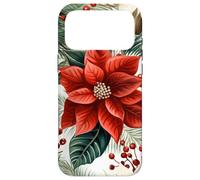 Custodia per iPhone 17 Pro Max Cute Christmas Poinsettia Red Flower White Floral Winter