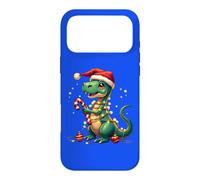 Custodia per iPhone 17 Pro Max Cute Christmas T-Rex Shirt Dinosaur Lights & Candy Cane