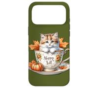 Custodia per iPhone 17 Pro Max Cute Kitten Fall Graphic Happy Fall Coffee Mug For Cat Lover