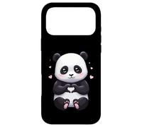 Custodia per iPhone 17 Pro Max Cute Panda Holding Heart Hands Love Bear Artwork