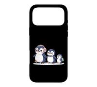 Custodia per iPhone 17 Pro Max Cute Penguin Family Walking Winter Cartoon