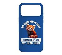 Custodia per iPhone 17 Pro Max Cute Womens Girls Kids Red Pandas Make Me Happy Not Humans