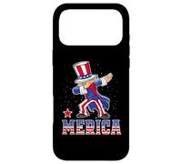 Custodia per iPhone 17 Pro Max Dabbing Uncle Sam America Flag Patriotic 4th of July