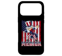 Custodia per iPhone 17 Pro Max Dabbing Uncle Sam America Flag Patriotic 4th of July