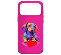 Custodia per iPhone 17 Pro Max Dachshund Shirt - Colorful Dachshund Heart Graphic