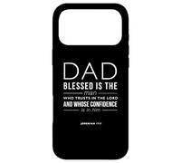 Custodia per iPhone 17 Pro Max Dad Blessed Is The Man Jeremiah 17:7 Bibbia Citazione Cristiana