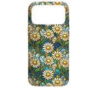 Custodia per iPhone 17 Pro Max Daisy Vintage Wildflower Stained Mosaico Floreale