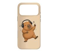 Custodia per iPhone 17 Pro Max Dancing Capybara con cuffie Musica Design