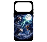 Custodia per iPhone 17 Pro Max Dark Chupacabra Sotto la Luna Vintage Fantasy Lightning Art