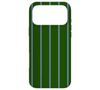 Custodia per iPhone 17 Pro Max Dark Green and Blue Stripes Thin Vertical Lines Retro Style