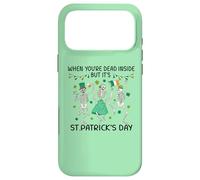 Custodia per iPhone 17 Pro Max Dead Inside St Patricks Day Dancing Skeletons Lucky Clover