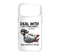 Custodia per iPhone 17 Pro Max Deal With Challenges Duck Roll Off Citazione divertente