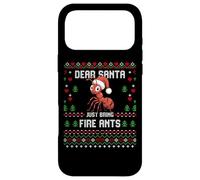 Custodia per iPhone 17 Pro Max Dear Santa Christmas Fire Formica Insetto Brutto Maglione Di Natale