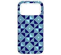 Custodia per iPhone 17 Pro Max Deep Light Blue Triangle Geometric Optical Illusion Pattern