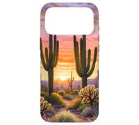 Custodia per iPhone 17 Pro Max Deserto Tramonto Case Cactus Fiori di campo Arizona