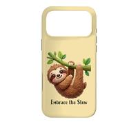 Custodia per iPhone 17 Pro Max Design divertente con bradipo pigro "Embrace the slow"