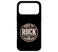 Custodia per iPhone 17 Pro Max Design vintage con chitarra Born To Rock Forced To Work