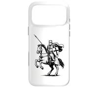 Custodia per iPhone 17 Pro Max Deus Vult, crociato medievale a cavallo leggenda cattolica