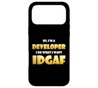 Custodia per iPhone 17 Pro Max Developer IDGAF Funny Occupational Hacker Costume Coder Dev