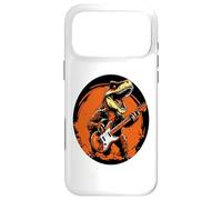 Custodia per iPhone 17 Pro Max Dinosaur T-Rex Playing Guitar Gifts Bass Guitarist Funny Art