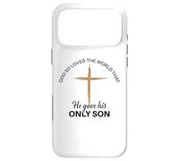 Custodia per iPhone 17 Pro Max Dio così amava il verso della Bibbia cristiana del mondo
