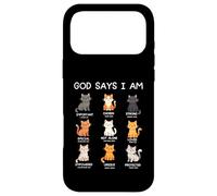 Custodia per iPhone 17 Pro Max Dio dice che sono - Amante dei gatti - Versetto della Bibbia - Cristo - cristiano
