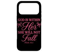 Custodia per iPhone 17 Pro Max Dio è dentro di lei e non cadrà Salmo 46:5 cristiano