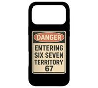 Custodia per iPhone 17 Pro Max Divertente 67 Segno di pericolo Sei sette meme numero virale gergale giovanile