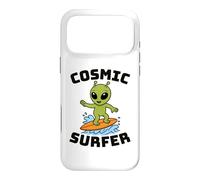 Custodia per iPhone 17 Pro Max Divertente alieno cosmico surfista amante del surf regalo per uomini donne bambini