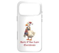 Custodia per iPhone 17 Pro Max Divertente camicia a forma di oca «Honk If You Love Christmas Goose»