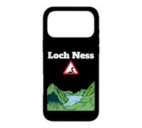 Custodia per iPhone 17 Pro Max Divertente cartello stradale di avvertimento di Loch Ness, mostro Nessie