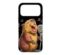 Custodia per iPhone 17 Pro Max Divertente costume da capibara per gli amanti del canto e del karaoke