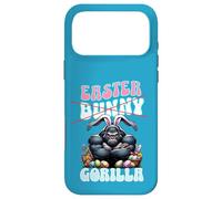 Custodia per iPhone 17 Pro Max Divertente gorilla di Pasqua con orecchie da coniglio Pasqua