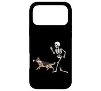 Custodia per iPhone 17 Pro Max Divertente Halloween Pastore Tedesco e Scheletro